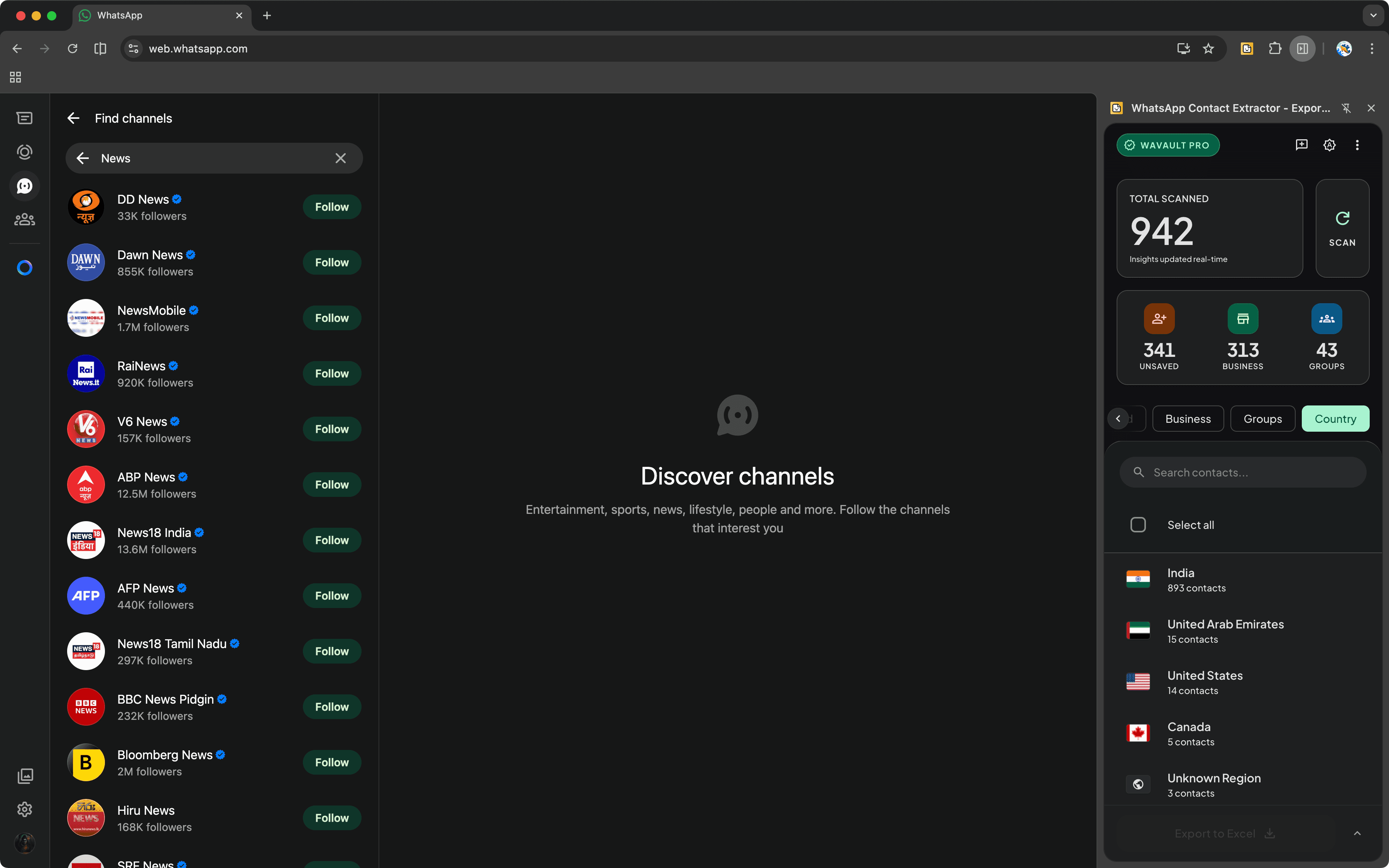 WaVault in action - WhatsApp CRM interface
